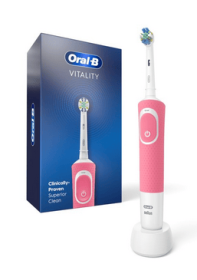 Oral-B Vitality Flossaction Rechargeable Electric Toothbrush, Pink, Adults & Children 3+