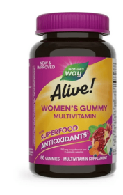 Nature's Way Alive! Women's Gummy Multivitamin, Mixed Berry Flavored, 60 Count