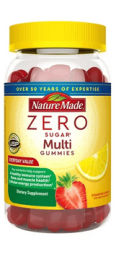 Nature Made Zero Sugar Multivitamin Gummies, Sugar Free Gummies, 96 Count
