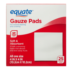 Equate Gauze Pads, 4"x 4", 25 Count