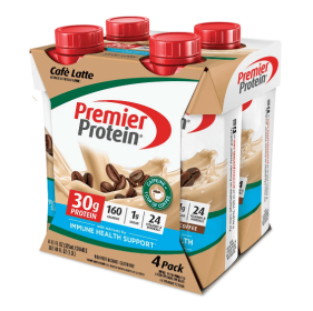 Premier Protein Shake; CafÃ© Latte; 30g Protein; 11 fl oz; 4 Ct