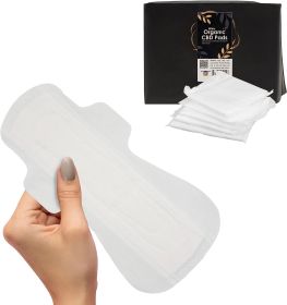 Organic Hemp Seed Pads 13". Pack of 10 Heavy Night Sanitary Pads for Women. Overnight Bladder Liners; Superior Absorbent Panty Liners for Bladder Leak
