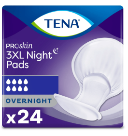 Tena ProSkin 3XL Incontinence Pads for Women and Men, Overnight Absorbency, 24 Count