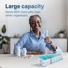 Extra Large Weekly Pill Organizer 2 Times a Day XL Pill Case Am Pm Big Pill Box 7 Day Oversized Daily Vitamin Organizer Jumbo Pill Container Medicine