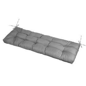 Bench Seat Cushion For Indoor Outdoor Furniture Non Slip Long Chair Cushion with Ties Strap Waterproof Swing Cushion 51.18x19.68IN For Garden Patio Ba (Option: Lgrey)