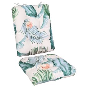 2Pcs Rocking Chair Cushion Upper And Lower Back And Seat Sets with Non-Slip Ties Polyester Fiber Filling Comfortable for Indoor Home Office Car (Option: Beige)