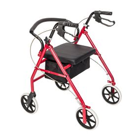 Iron Tube Nylon Cloth Basket 286lbs Red & Black Rollator (Option: Redblack)