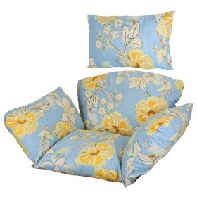Egg Chair Cushion Hanging Basket Seat Cushion Thicken Soft Egg Swing Chair Pad Hanging Egg Chair Cushion with Headrest (Option: Blue)