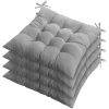 4Pcs Chair Cushion Pads Pillow 17.72x17.72x2.37in Soft Tie On Square Sitting Mats For Home Office Car Sitting Travel