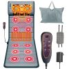 Full Body Electric Massage Mat with Heat Vibration Massage Pad Cushion Back Massage Mattress Chair Pad with Neck Massage Pillow with 10 Vibration Moto