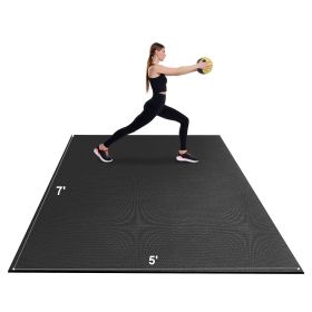 VEVOR Exercise Mat, Non Slip High Density Premium Yoga Mat, Exercise Yoga Mat for Men & Women, Fitness & Exercise Mat with Bag & Carry Strap (Width: 5 ft, Length: 7 ft)